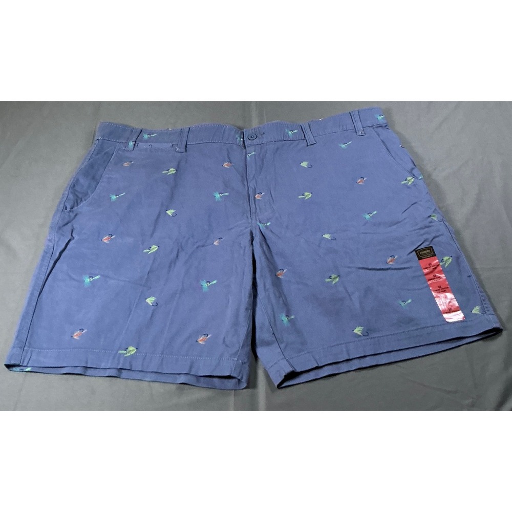 Foundry Supply Co Mens 52 Chino Shorts Vintage Indigo Lures Fishing Fly Blue NWT